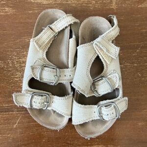 Zara Kids Beige Canvas Buckle Sandals